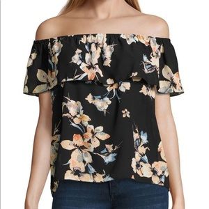 i jeans by Buffalo Ruffle Off The Shoulder Top